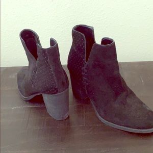 Black suede booties
